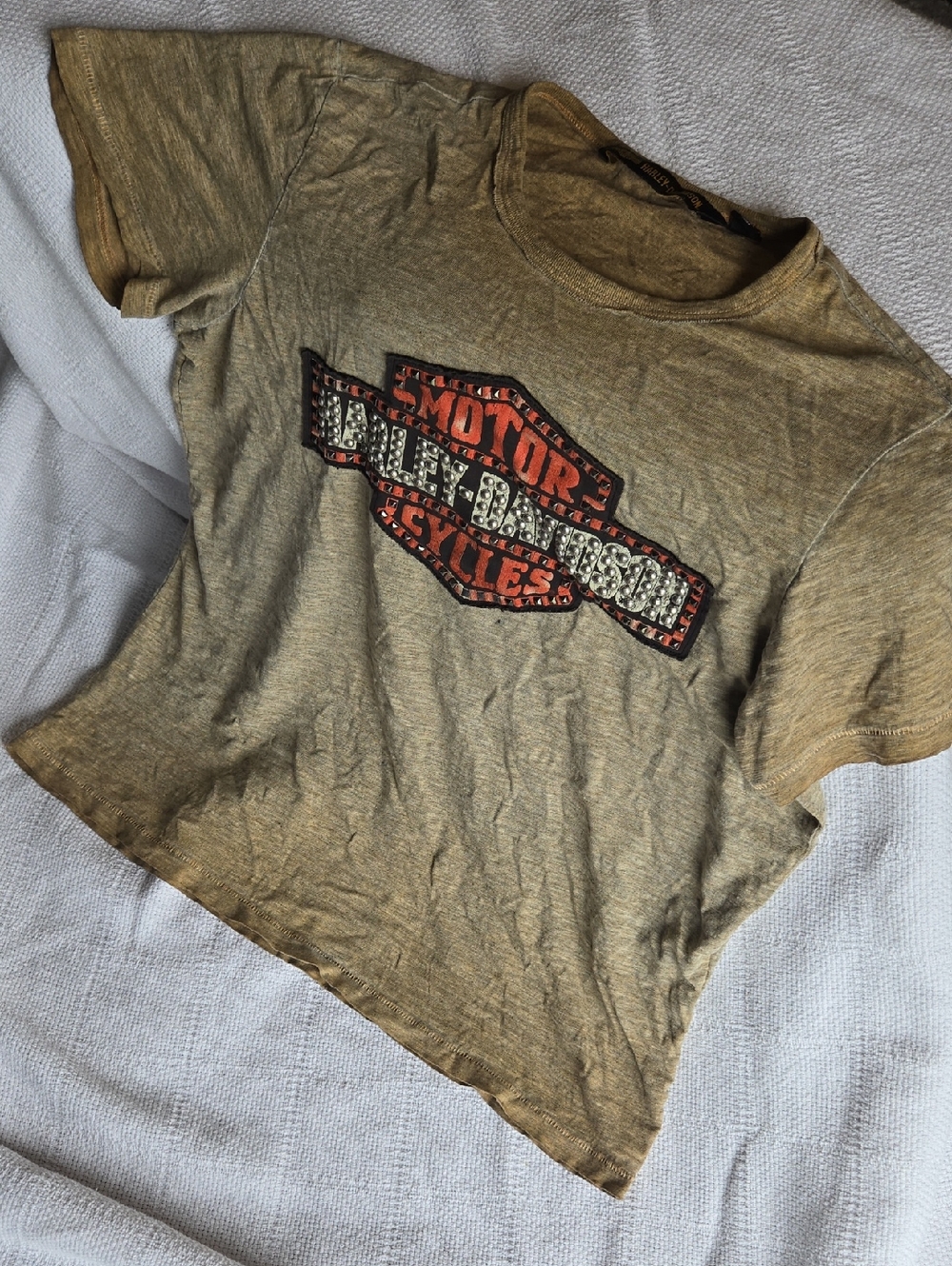 Harley-Davidson Tan Heather Short Sleeve Logo Tee